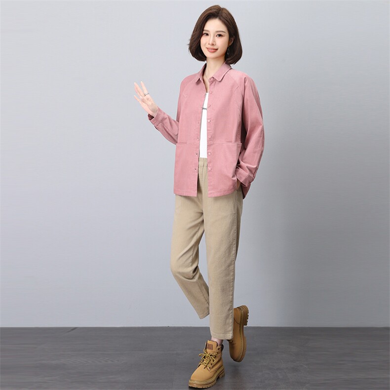 灯芯绒休闲套装女2024秋装新款宽松百搭休闲时尚套装,女装套装/套裙,悦见她