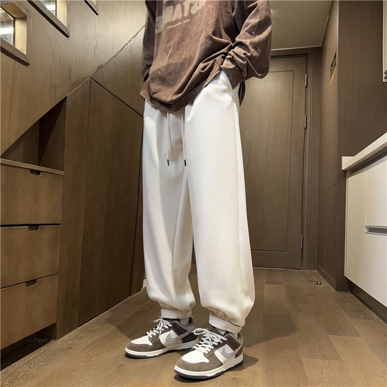 控价69简约潮流韩版纯色百搭休闲裤宽松束脚长裤K80019P-40,男装休闲裤,电商A128