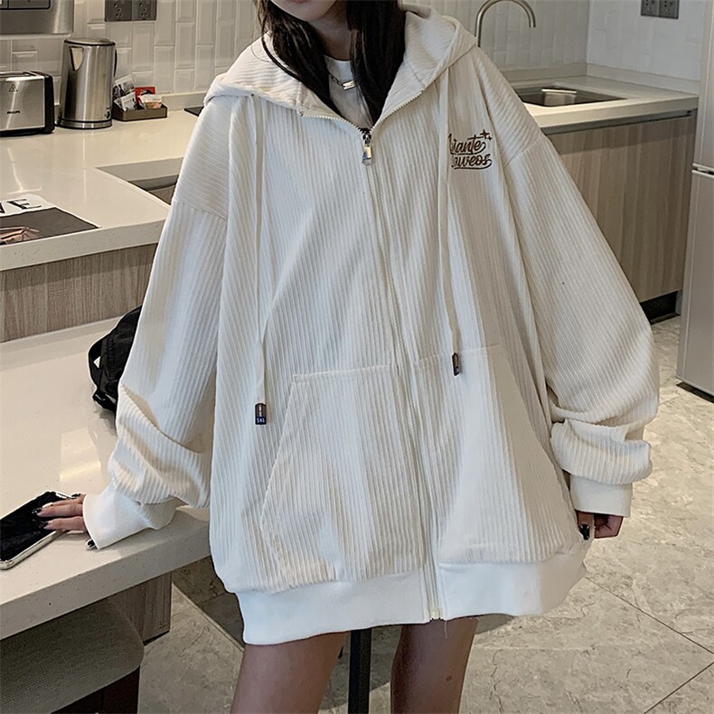 中性风高克重水洗灯芯绒开衫夹克2024新款春季情侣装外套女P68,男装夹克,电商C306-1