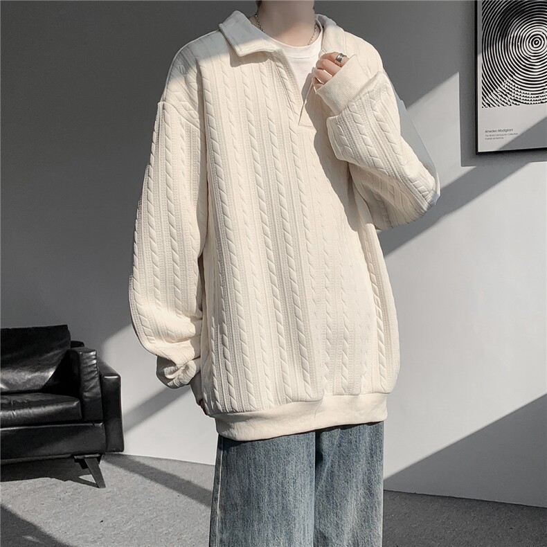 假两件卫衣男秋冬加绒加厚提花无帽打底衫宽松大码上衣WY008加绒,男装T恤,电商B312