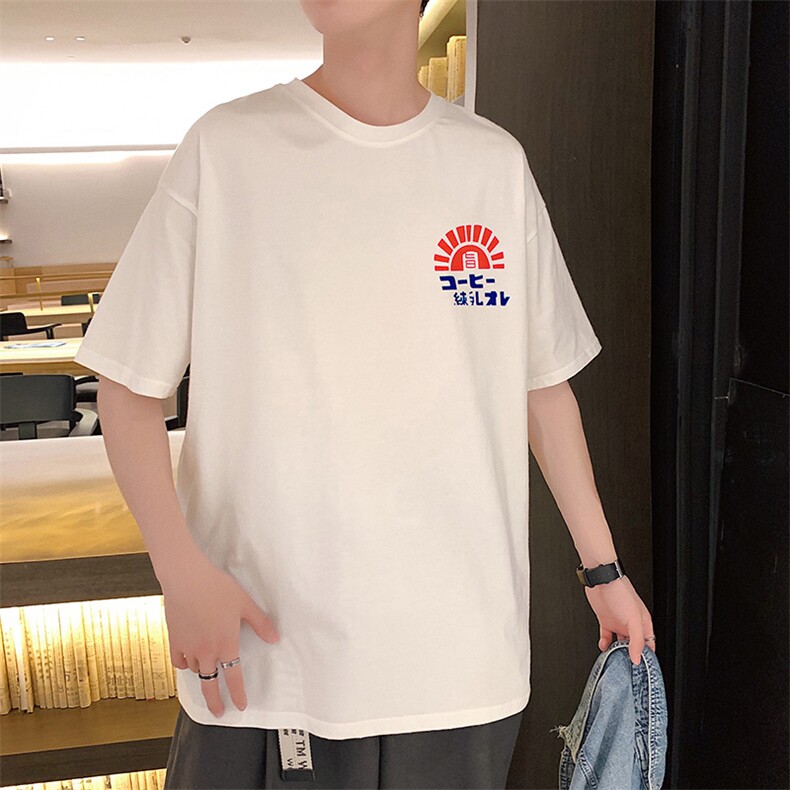 714-2-1091男新款港风体恤高品质纯棉圆领纯棉k图片