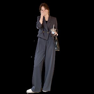 【主推现货】短款小西装阔腿裤两件套装女 508-P150-K218图片