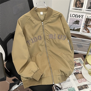 F70-P58  春秋潮流宽松情侣棒球服美式复古潮牌休闲工装夹克外套图片