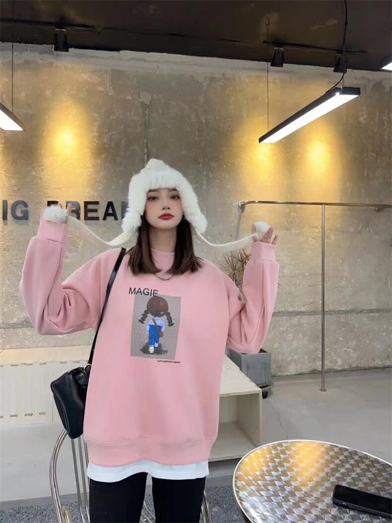 假两件拼接加绒卫衣，女装卫衣/绒衫，泽妤