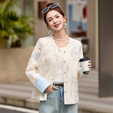 时尚蕾丝刺绣新中式国风外套女2025春夏新款薄款防晒长袖开衫上衣，女装短外套，伊仟回