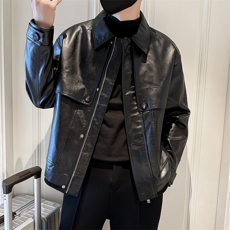 秋冬2024轻熟抖音休闲夹克皮衣外套男JK-5022-P125,男装夹克,电商A236