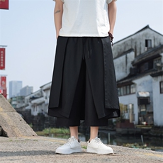 山本耀司刺绣不规则裙裤新中式阔腿裤风外景A227-K2499-P85，男装休闲裤，电商A227