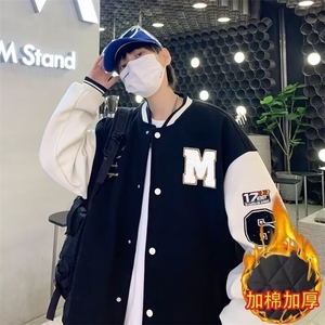 春秋季夹克男孩15初高中学生帅气棒球服男外套加绒加厚655A/P68图片