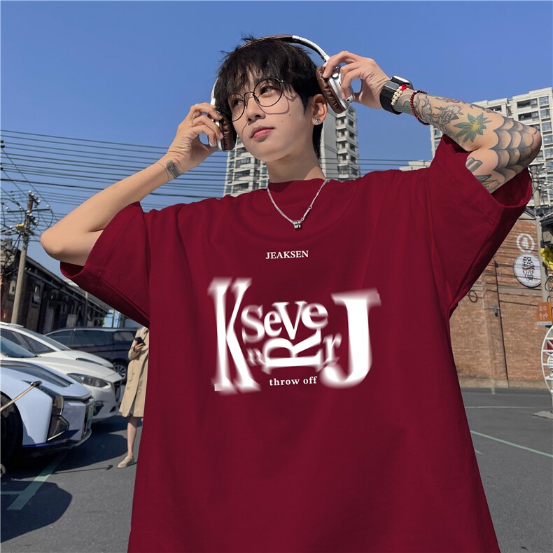 2025夏季新款抖音品质宽松休闲印花短袖dcm311-特批20控38,男装T恤,星座605(原A050)