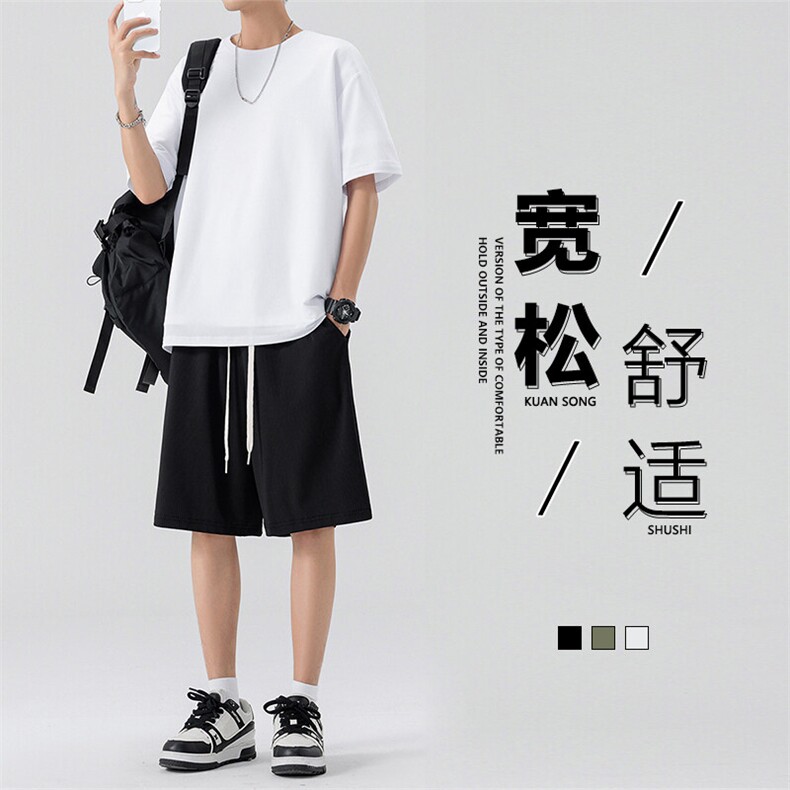 35527-P46 大码 控69 大码夏季男士休闲套装图片
