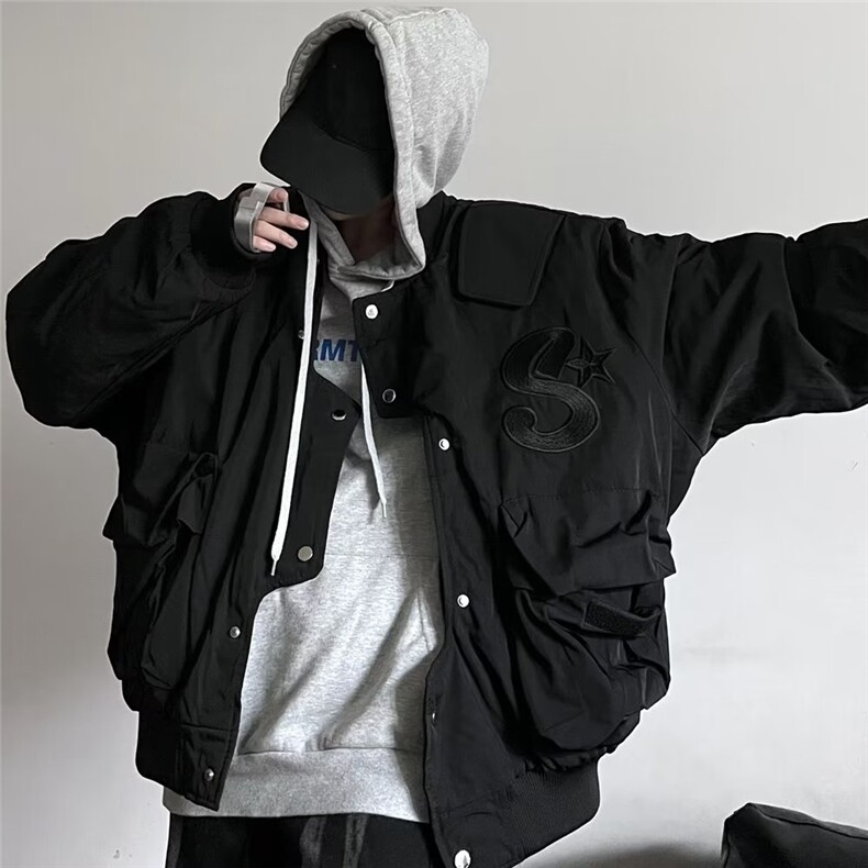 美式复古不规则飞行服男秋冬款棉服外套JS221P80,男装夹克,星座1116-2