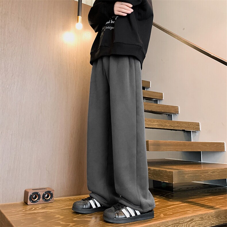 8XL-M 羊羔绒运动裤宽松束脚棉裤加厚保暖休闲裤卫裤K9105P58控78图片