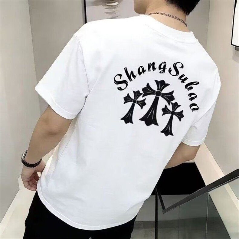 1506/QT19150/P28男士轻奢原创十字花260g重磅潮牌短袖春夏百搭,男装T恤,星座1506