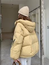 现货新款东大门加厚保暖羽绒服百搭连帽面包服女装外套，女装羽绒服，网红馆