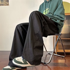 ins嘻哈日系复古情侣阔腿长裤休闲裤宽松裤子男女工装裤k7127-p40，男装休闲裤，星座1008