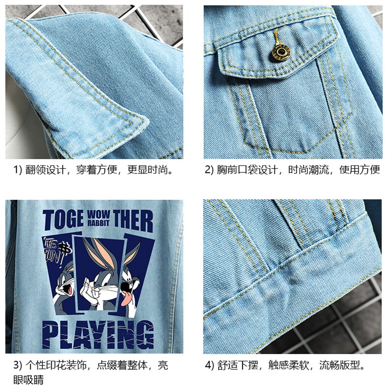 牛仔夹克男大码牛仔外套男茄克NJ77234-P60加绒款-P75,男装工装外套,电商A040A