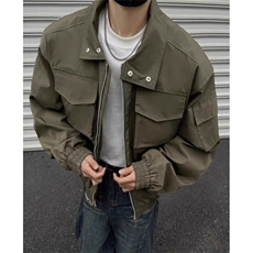 轻骑兵立领工装外套男春秋飞行员夹克休闲宽松廓形上衣J1077，男装夹克，星座1116A（原606A-3）