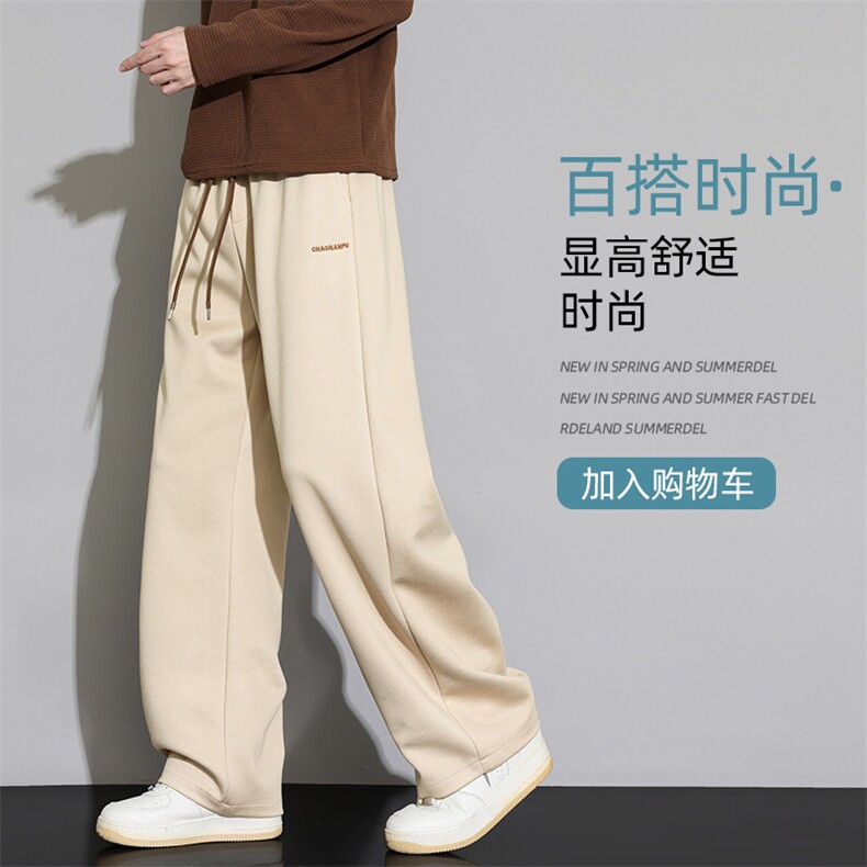 2025男士秋季新款宽松卫裤阔腿裤休闲长裤直筒运动裤Z6913-P40,男装休闲裤,星座610（原A335）