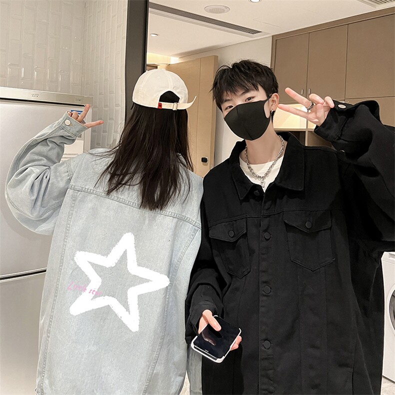 牛仔夹克男大码牛仔外套男茄克NJ77286-P60加绒款-P75,男装夹克,电商A040