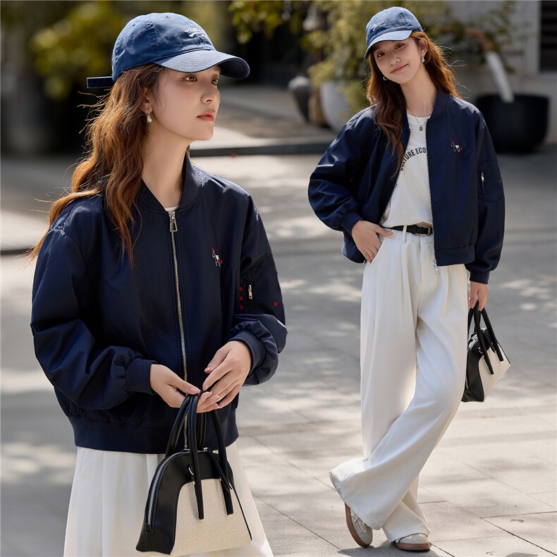 短款棒球服外套女款2026秋新款时髦洋气小个子休闲百搭夹克上衣,女装短外套,梦懿尔