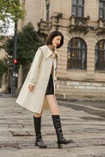 韩版长款牛角扣大衣，其它，咔蒂妮