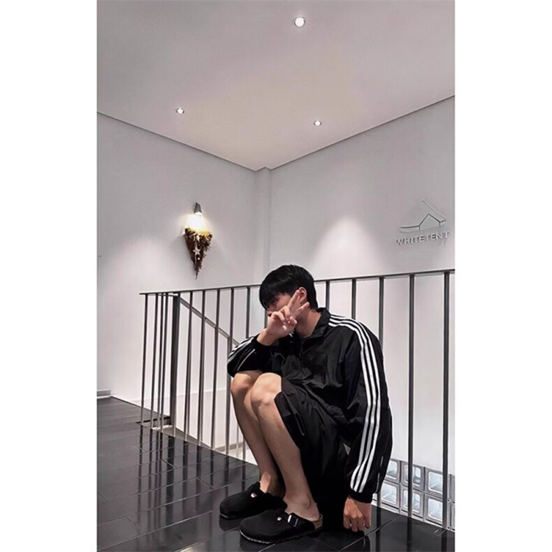 W10660-P55网图现货新款立领三条杠冲锋衣外套棒球服,男装夹克,星座1608