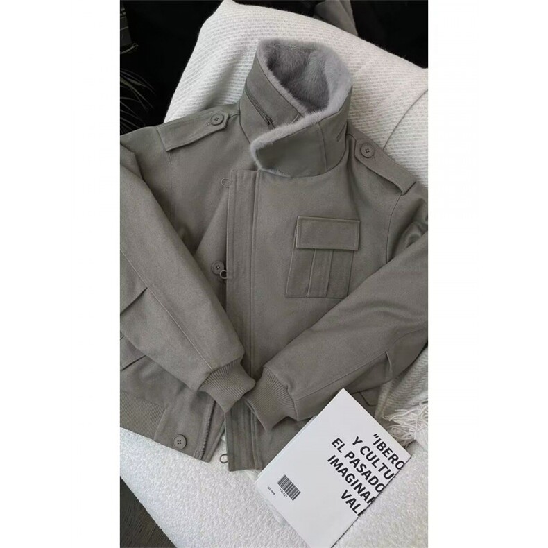 冬季座山雕美式复古工装毛领保暖短款夹克棉服男 M157-P168 (网图图片