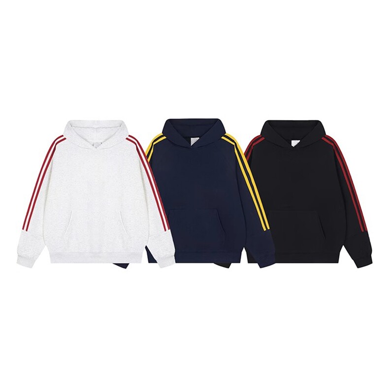 抖音得物高品质支持退换480克全棉加绒加厚宽松织带连帽卫衣CM23，男装卫衣，电商A486