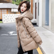 时尚保暖黑色长款羽绒服女冬季必备显瘦外套，女装羽绒服，千千佰惠