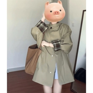 【原版做法】早秋卡其色风衣外套女2025春秋新款中长款小个子大衣图片