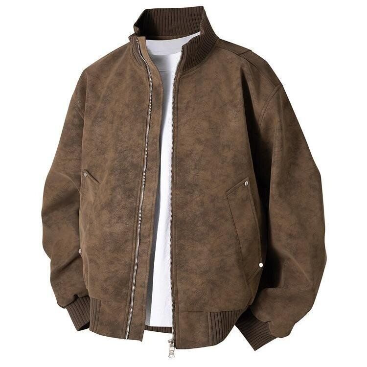 2025新款简约百搭潮流美式复古时尚潮流宽松舒适休闲上衣外套男士，女装短外套，星座1210-1