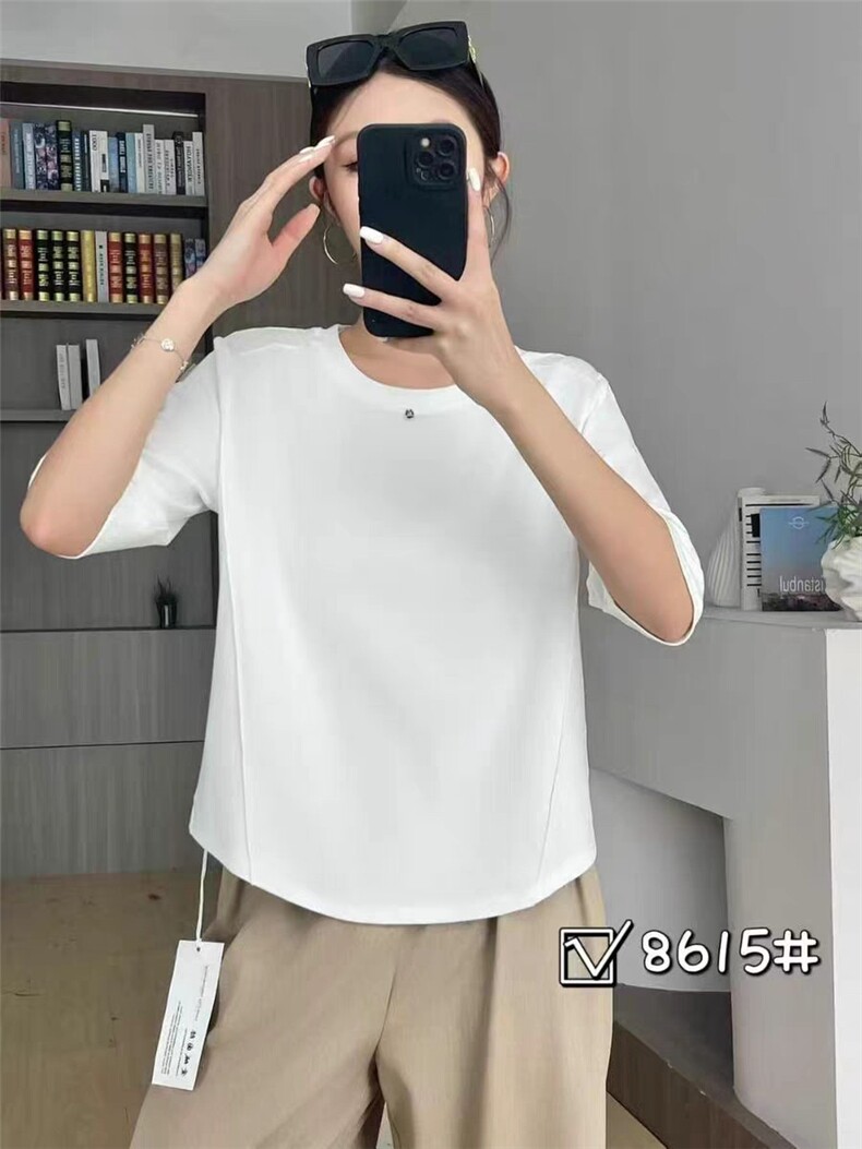 2025五分袖鱼骨打底衫秋冬新款，女装T恤，湘姗