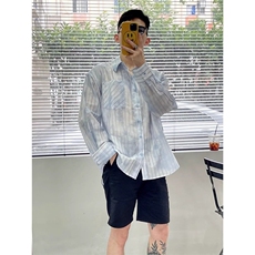 青春流行新款气质休闲长袖ins衬衫尖领潮百搭男女情侣夏季防晒衣，男装衬衫，星座506A
