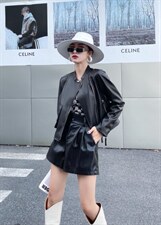 秋季皮衣夹克，女装皮衣，格格+