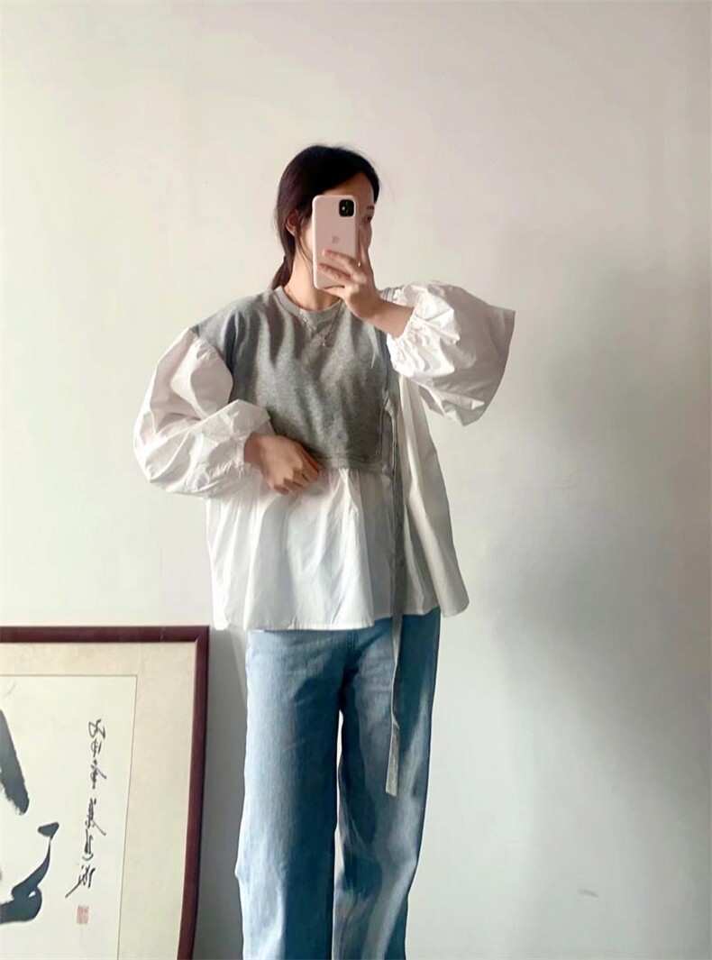 卫衣拼衬衣减龄款,女装卫衣/绒衫,著朴