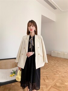 秋季新款韩版时尚修身显瘦气质高雅淑女连衣裙,女装连衣裙,荷塘月色