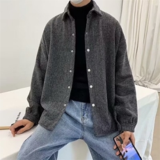 春秋季长袖衬衫男衬衣外套复古港风高级感男装2024新款CS808/P38，男装衬衫，星座506