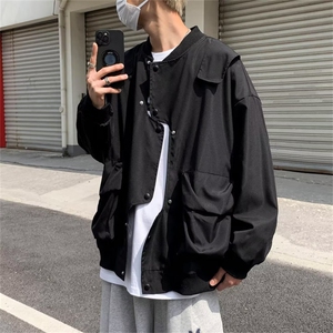 2024新款美式刺绣棒球服外套男春季不规则设计感夹克 W7251-P55图片