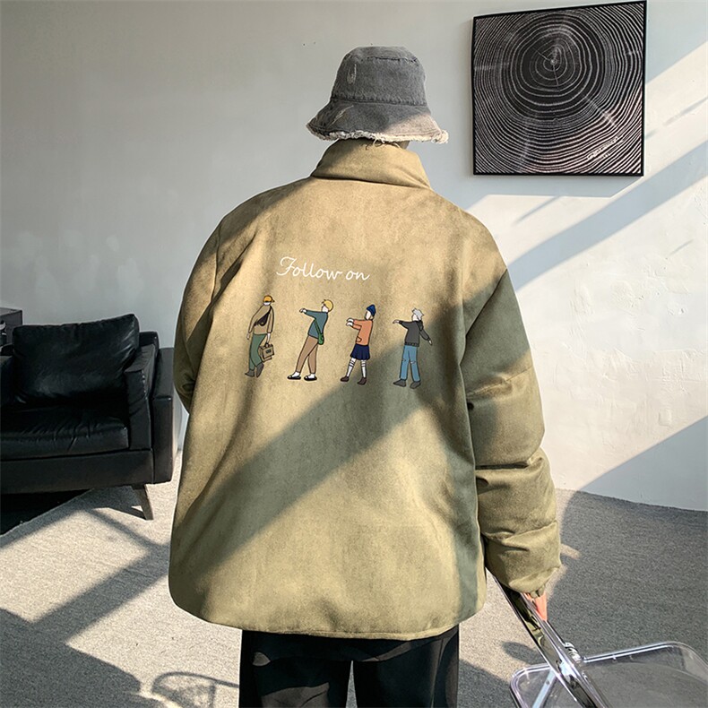 麂皮绒棉衣男大码立领棉袄子男羽绒棉服JM87043-P110图片