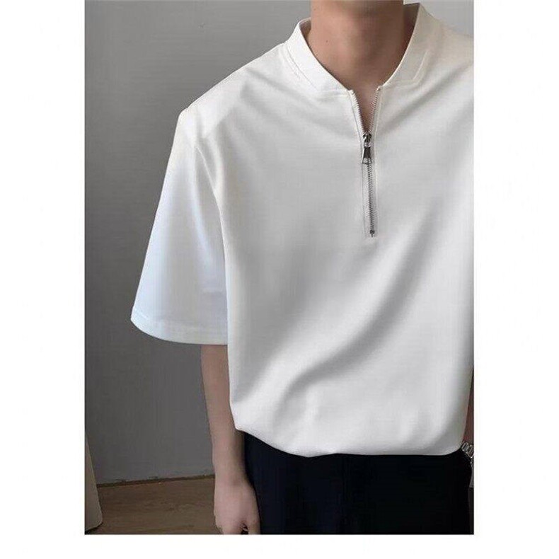 cleanfit垫肩半拉链短袖男款夏季重磅t恤美式高街半袖LT3766-p33,男装T恤,星座1008