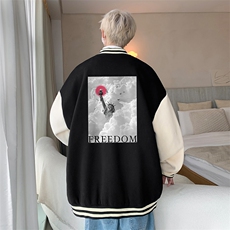 摇粒绒棒球服男大码开衫卫衣男夹克BF86326-P65，男装夹克，电商A040