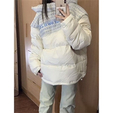 2025冬季新款小香风ins拼接棉服外套学生宽松加厚防风休闲面包服，男装棉衣，星座506A