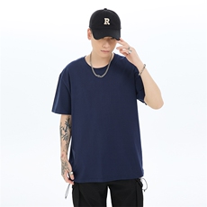 2025春夏落肩纯棉230克短袖T恤圆领时尚宽松情侣装，女装T恤，电商A109