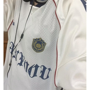 美式复古设计感透气夏季球服男款高街痞帅短袖T恤 TS193图片