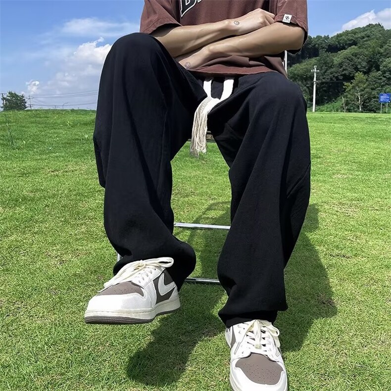 高街ins潮牌休闲直筒长裤子男款夏季宽松垂感运动卫裤K7120-P36,男装休闲裤,星座512-3