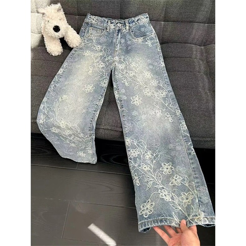 高街牛仔裤男新款水洗扎染弯刀小众修身直筒微喇裤513ACK2401P39,男装牛仔裤,星座513A