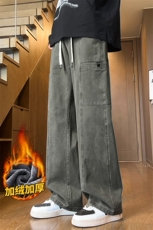 工装裤男士2025秋冬新款机能风纯棉休闲阔腿裤Z2345-P50/加绒P58，男装工装外套，星座509