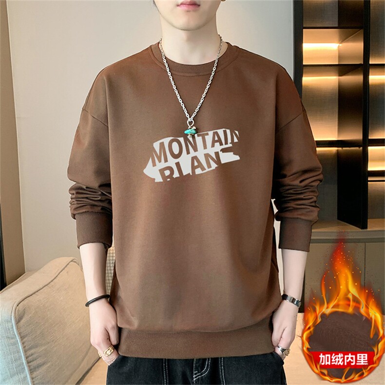 抖音直播2025秋冬新款男士加绒大码圆领套头打底JR215-P19，男装T恤，星座1816-2（原1210–2）