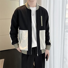 男士外套春秋季2024新款潮痞帅拼色高端时尚休闲棒球服夹克JK009，男装夹克，星座1116A-2（原606A-1）