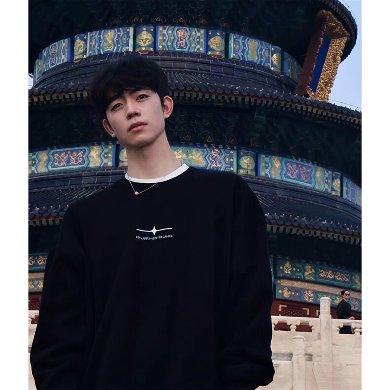 抖音得物现货高品质美式宽松圆领印花卫衣新款重磅卫衣ADY104,男装卫衣,电商A443